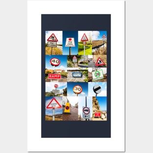 UK Road Signs Montage Posters and Art